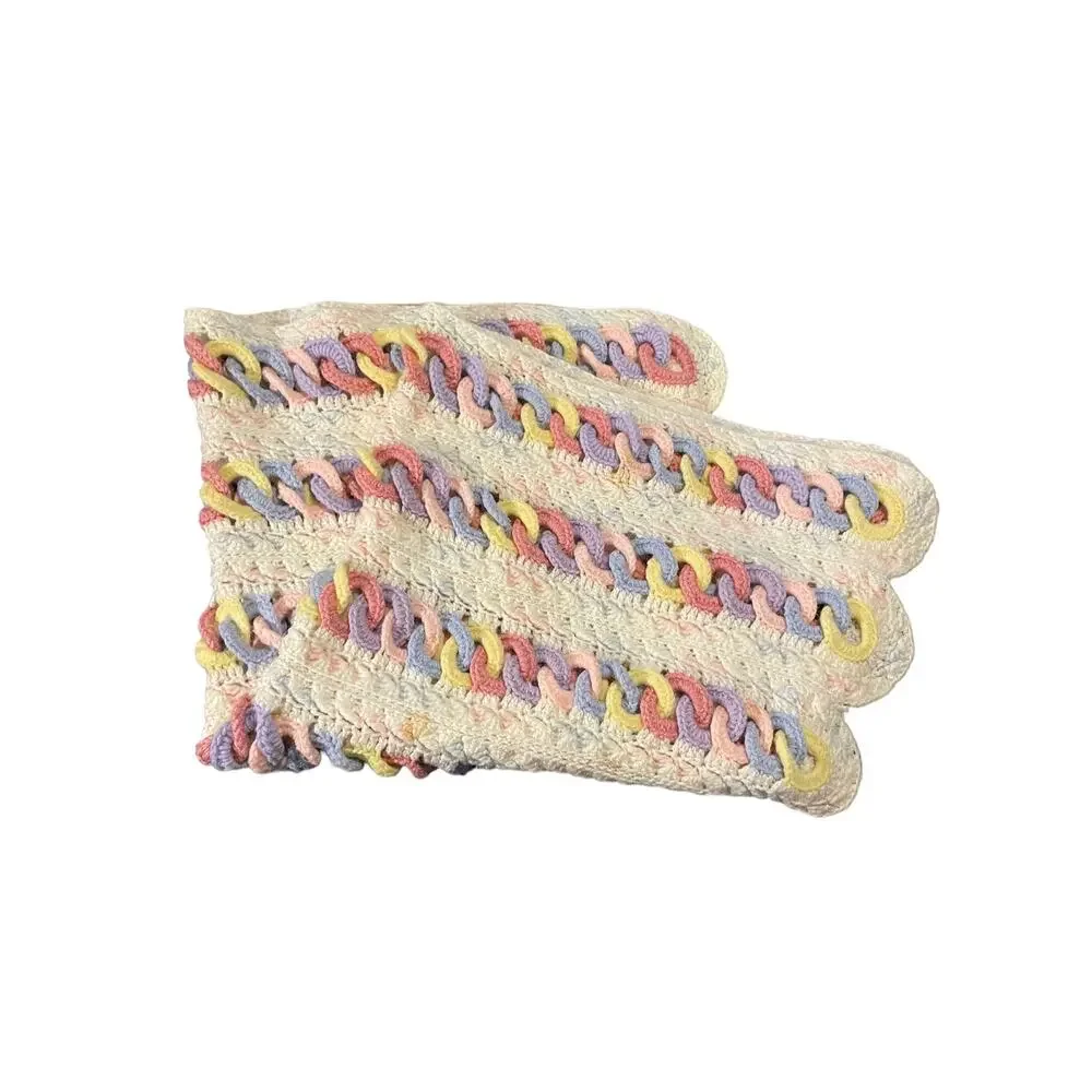 Vintage handmade crochet baby afghan 43”x35”